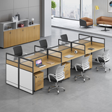 时仁（ShiRen）办公家具办公桌椅组合员工桌电脑桌现代简约屏风隔断办公室卡座 王字型六人位【含柜】