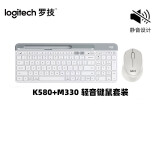 罗技（Logitech）【来图定制】罗技k580无线键盘 静音蓝牙键盘 mac超薄双模手机ipad平板键盘鼠标套装 【K580+M330】轻音键鼠套装-芍药白