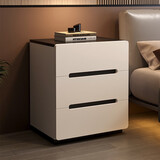 御乐欣床头柜卧室实木床边柜家用小户型多抽储物柜大容量收纳床头小柜子 【三抽黑底座】40*41*59cm