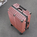 彬尚铝框拉杆箱男女行李箱大容量旅行箱登机箱密码箱小型皮箱学生箱子 玫瑰金色加厚铝框款 24英寸