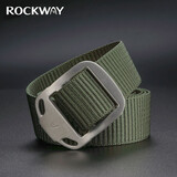 岩途（ROCKWAY）ROCKWAY岩途 纯钛防金属过敏尼龙腰带男士帆布裤腰带休闲户外皮带 拉丝扣军绿色 (115cm)M