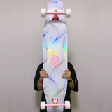 ZBOARDS 木毒长板女子初学者舞板代步全能板平花入门滑板长板专业级滑板 113cm 雅典娜 粉桥 白轮