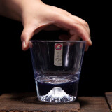 和风四季日式富士雪山杯水晶玻璃杯子江户硝子茶杯威士忌酒杯水杯牛奶杯 矮款白色富士雪山杯（240ml）