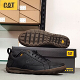 卡特（CAT）男鞋工装鞋男款机车短靴低帮耐磨户外休闲鞋皮鞋防滑复古 黑色 皮鞋码 42