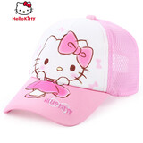Hello Kitty儿童宝宝帽子春夏女童公主鸭舌帽小孩可爱遮阳帽棒球帽 046深粉【网眼款】 54cm/适合6-10岁