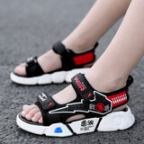 轩途诗新款夏季儿童凉鞋男中大童防滑软底男孩小童魔术贴凉鞋男沙滩鞋