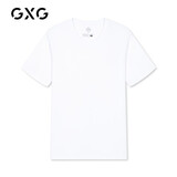 GXG男装 基础经典款短袖T恤男士夏季潮流情侣装纯色体恤 白色1 L