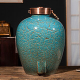 君翔景德镇陶瓷酒坛子家用密封10斤30斤50斤装高端存酒缸空瓶泡白酒罐 绿色高温窑变酒坛无孔 20斤装