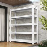 中妍家用货架置物架落地仓库阳台储物架杂物间商用超市钢制收纳架多层 【通立柱加厚】五层198cm高 【白色加厚】长150宽50cm