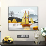 耀世佳画电表箱装饰画餐厅配电箱大尺寸电闸遮挡箱挂画免打孔电箱装饰画 JD583一帆风顺 40*30cm（遮挡30*20）掀盖黑框