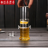 绿简堂玻璃杯红茶泡茶器双耳杯过滤玻璃茶具简易茶壶普洱功夫冲茶器 透明珠双耳杯
