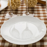 隆达骨瓷陶瓷餐具 饭盘骨碟菜盘汤盘西餐盘 纯白 纯白浅盘 2个 8.5英寸
