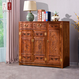 比艺红木家具非洲花梨（学名：刺猬紫檀）新中式玄关柜储物柜收纳家用明清古典客厅斗柜 鞋柜尺寸：108*40*100cm