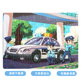 苗娃儿拼图儿童交通工具木质框式拼板动物故事玩具3-6岁早教具含底图 警车【60片】