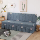 月灵珑无扶手沙发床套罩 全包通用简易折叠沙发套床裙式裙摆沙发罩1.8米 裙摆款-皇冠 大号：适用长度155至185之间