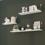 帅力免打孔墙面搁架 墙上置物架客餐厅壁挂书架一字隔板三件套SL8411