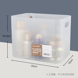 茶花塑料化妆品收纳盒桌面储物盒网红首饰口红面膜护肤品置物架磨砂 带把手收纳盒（大）-1个