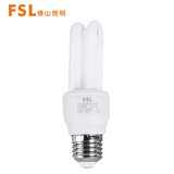  佛山照明（FSL）U型节能灯三基色荧光节能灯泡T4-2U节能灯泡E27螺口8W黄光（2700K）
