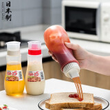家の物语（KATEI STORY）  日本进口多孔挤酱瓶 油壶不挂油 调味料挤压瓶香油醋壶蜂蜜瓶 白色盖款（5孔380ml）单个装