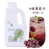 Doking盾皇6倍浓缩果汁1.6L柠檬汁青柠汁奶茶饮料浓浆橙汁水蜜桃草莓汁 葡萄汁 1.6L*1瓶