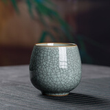 龙泉青瓷功夫茶具陶瓷茶杯家用泡茶杯办公室主人杯单杯无柄杯中式冰裂水杯 做线粉青