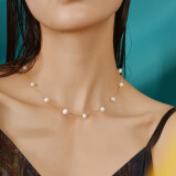 黛若520情人节礼物淡水珍珠925银满天星项链锁骨高级颈链实用送女友