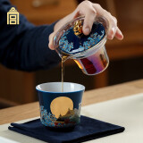 故宫文化 瑞兔迎月·便携茶具套装 旅行茶杯茶具套装故宫文创男士生日礼物 礼盒装 2件