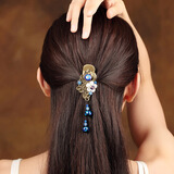 古语今风 中国风古典孔雀发夹鸭嘴夹发饰头饰品复古风马尾竖夹边夹步摇女