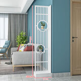 映巢（YINGCHAO）进门屏风玄关隔断客厅办公室入户格栅遮挡家用卧室镂空置物架座屏 双圆置物架地台款190*41单侧板