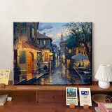 集简季数字油画diy风景花卉手绘油画填色客厅装饰画儿童手工画动漫挂画