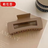 柏拉图【8个】新款抓夹化妆夹洗澡发夹女后脑勺发量多发卡鲨鱼夹子头饰 方形咖色1个