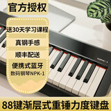 Nux纽克斯电钢琴88键重锤成人初学者幼师便携式智能数码考级电子钢琴 NPK-1 典雅黑