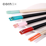 玉米儿童合金筷子3-6岁宝宝家用吃饭防滑小孩短快子高颜值创意餐具 招财猫