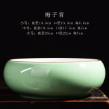 尘菁水仙花盆陶瓷大号家用无孔铜钱草专用一叶莲碗莲盆多肉大口径水培 【梅子青】 18-19cm