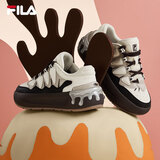 FILA 斐乐官方女鞋CARROT摩登板鞋萝卜鞋休闲厚底鞋子女 初雪白/黑-PB 37.5