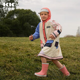 Kocotreekk树儿童雨衣带书包位防水加厚冲锋衣全身雨披男女童防风时尚雨衣