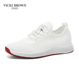 VICKI BROWN【VB男鞋】 法国品牌夏季简约透气飞织网面鞋户外套脚休闲鞋子男 白色 41 （鞋码偏小，建议拍大一码）