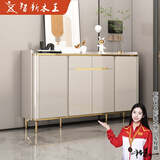智新木王岩板鞋柜家用门口简约多功能一体大容量入户门厅玄关客厅隔断柜