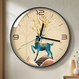 BBA挂钟北欧装饰创意轻奢钟客厅家用时钟挂表12英寸 林深见鹿