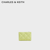 CHARLES&KEITH柔软菱格多卡位短款钱包女生日礼物CK6-50770524-2 Butter黄油色 XXS