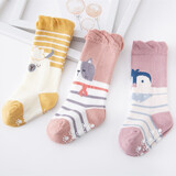 尼嘟熊婴儿袜子过膝袜春秋季松口婴幼儿高筒袜男童女童纯棉宝宝长筒袜子 （普通）春秋宝宝袜混卡通女3双 0-6月 （宝宝体重小于17斤）