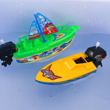 ZOCO宝宝戏水快艇玩具夏天洗澡水上摩托艇帆船游艇儿童沐浴上链小船 I63-帆船+快艇(颜色随机)二个