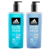 阿迪达斯 （adidas）Adidas阿迪达斯男士三合一沐浴600ml大瓶装洗发洁面沐浴清爽留香 新冰点沐浴600ml+热情沐浴600ml