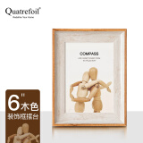 quatrefoil  欧式相框6寸照片摆台照片墙画框挂墙 木白