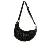 SQUARE LINE花儿与少年赵昭仪罗予彤同款韩品牌SQUAREline豆荚包女牛角通勤包 S024-雾黑色