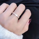 芊芽磨砂情侣彩金戒指食指戒男女尾戒情人节生日礼物 【4MM宽版】美7号