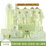 小皮特纯棉婴儿衣服夏季0-3个月6新生儿礼盒春秋套装刚出生满月宝宝内衣 四季24件（四套衣服+抱毯+用品） 73cm