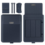 Drewchan笔记本内胆包电脑包适用联想Pro13苹果Macbook14保护套15.6支架包 深蓝色-支架收纳二合一 15-15.6寸