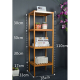 卧室置物架木架子多层客厅落地卫生间收纳厨房储物架楠竹简易实木 35四层