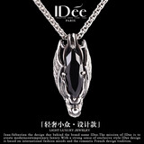 IDee  CREATIVE IDER FOR YOU法国IDee魔眼龙头项链男潮牌小众吊坠复古时尚朋克个性本命年礼物 高贵黑  链长55+5cm 吊坠2*4cm